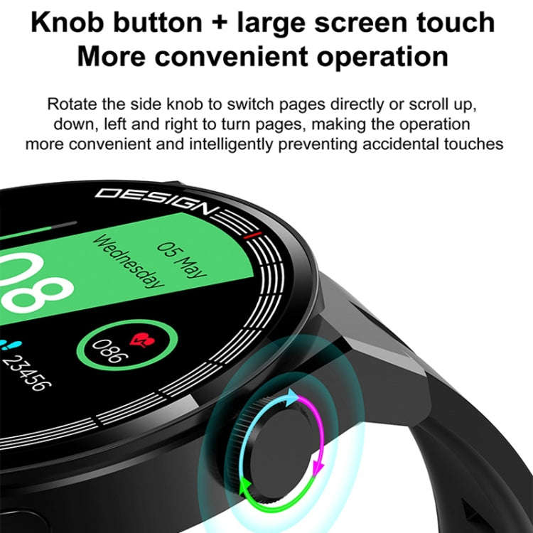 GT3Pro 1.28-Inch Health Monitoring Bluetooth Call Smart Watch With NFC, Color: Black Leather