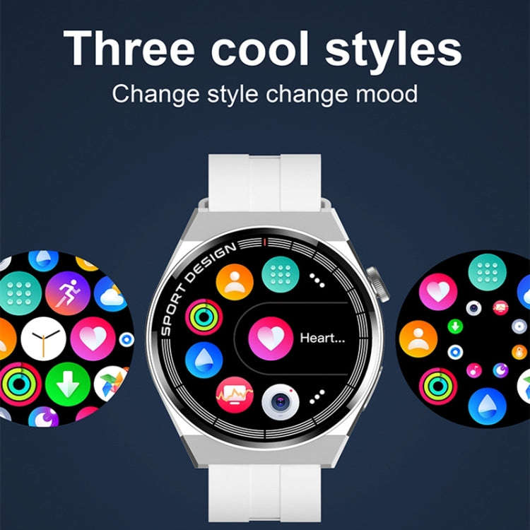 GT3Pro 1.28-Inch Health Monitoring Bluetooth Call Smart Watch With NFC, Color: Black Leather