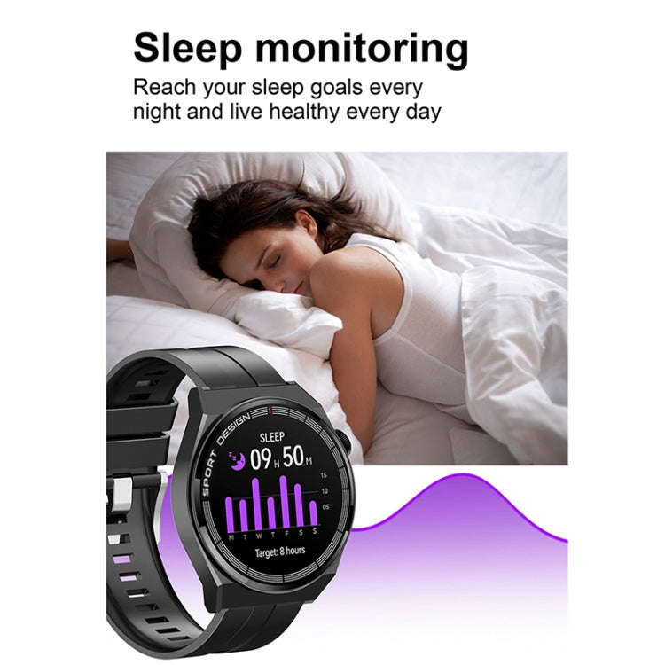 GT3Pro 1.28-Inch Health Monitoring Bluetooth Call Smart Watch With NFC, Color: Black Leather