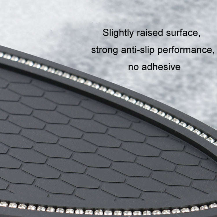 Car Center Console Ornaments Oval Anti-slip Mat, Style: With Diamond