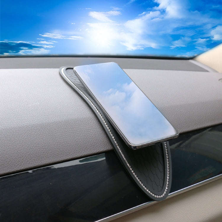 Car Center Console Ornaments Oval Anti-slip Mat, Style: With Diamond