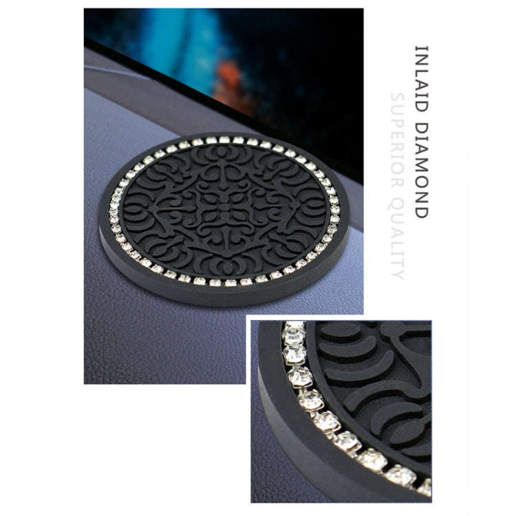Totem Stripe Car Coaster Storage Non-Slip Insulating Mat, Color: Red White Diamond
