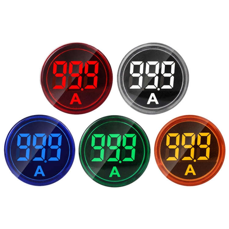 SINOTIMER ST16A Round 22mm LED Digital Signal Light 220V AC Ammeter 0-100A AC Current Indicator L...
