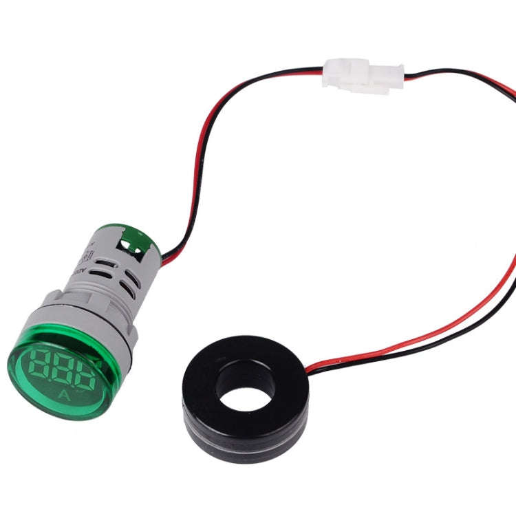 SINOTIMER ST16A Round 22mm LED Digital Signal Light 220V AC Ammeter 0-100A AC Current Indicator L...