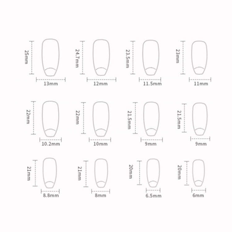 24pcs /Box  Press On Nails Dark Star and Moon Series False Nails Mid-Length Ballet Nails(R722)