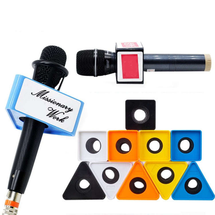 Interview Microphone Logo Flag Station, Spec: Square Black