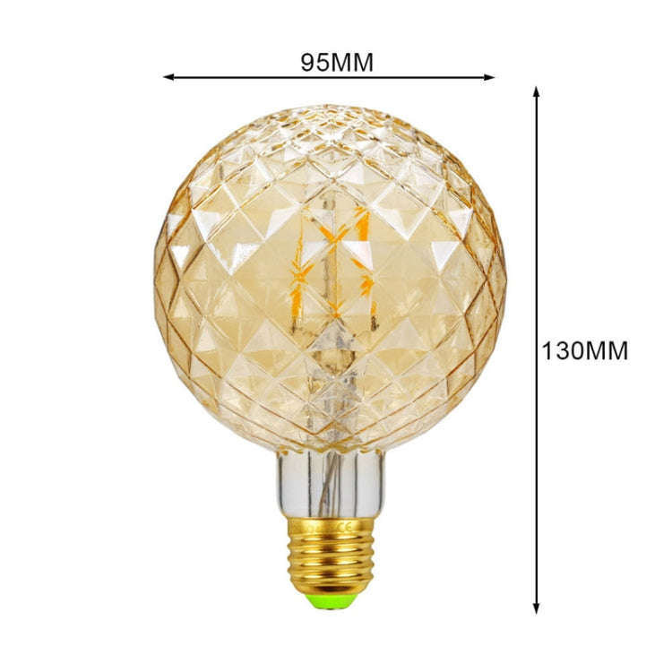 E27 Screw Port LED Vintage Light Shaped Decorative Illumination Bulb, Style: G95 Inner Pineapple ...