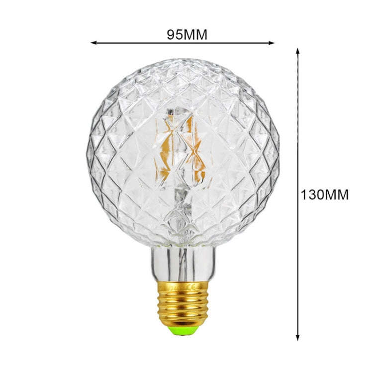 E27 Screw Port LED Vintage Light Shaped Decorative Illumination Bulb, Style: G95 Inner Pineapple ...