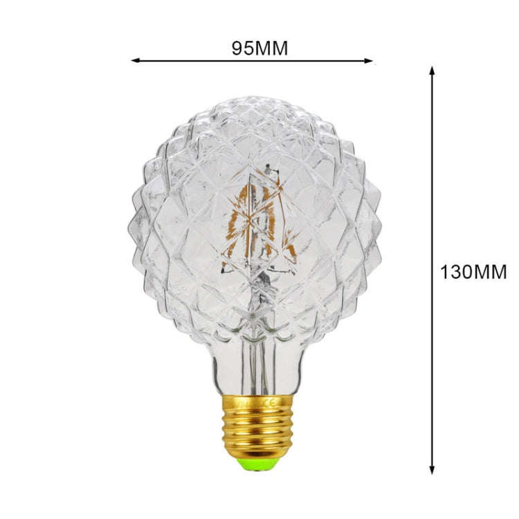 E27 Screw Port LED Vintage Light Shaped Decorative Illumination Bulb, Style: G95 Outer Pineapple ...