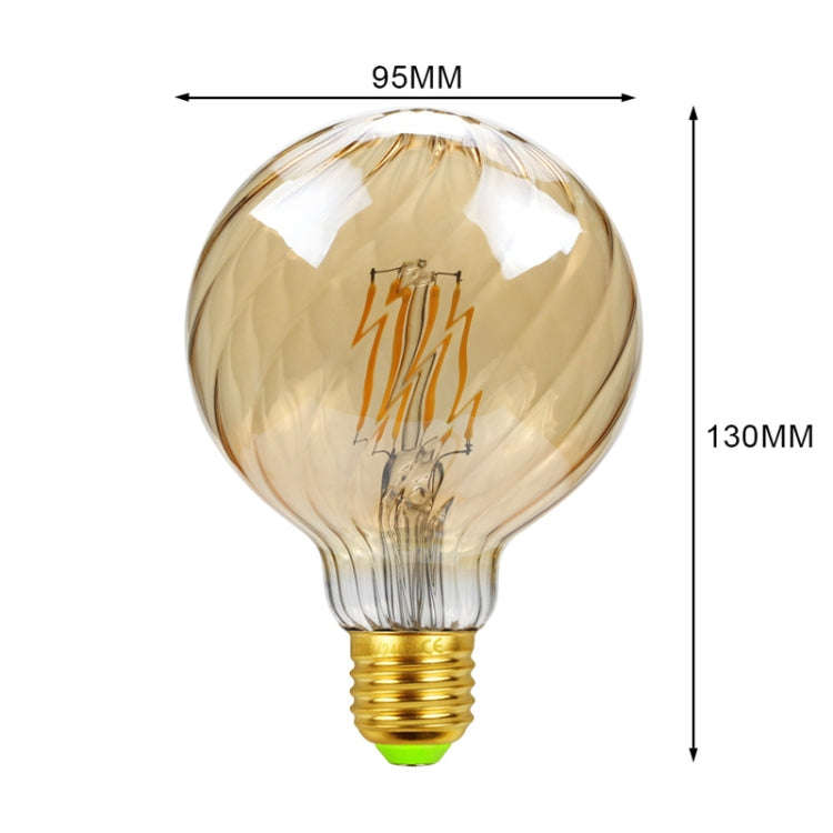 E27 Screw Port LED Vintage Light Shaped Decorative Illumination Bulb, Style: G95 Oblique Gold(110...