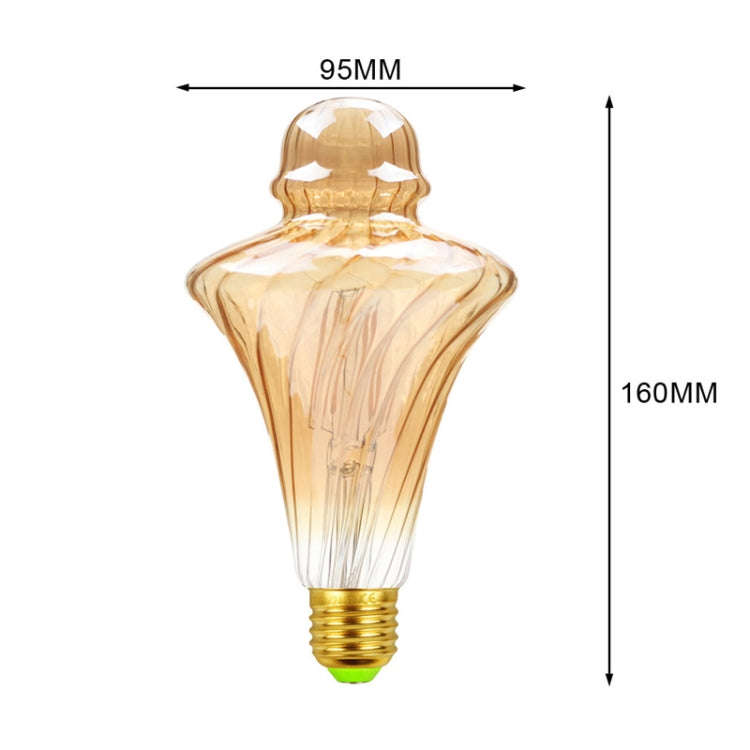 E27 Screw Port LED Vintage Light Shaped Decorative Illumination Bulb, Style: Straw Hat Gold(220V ...