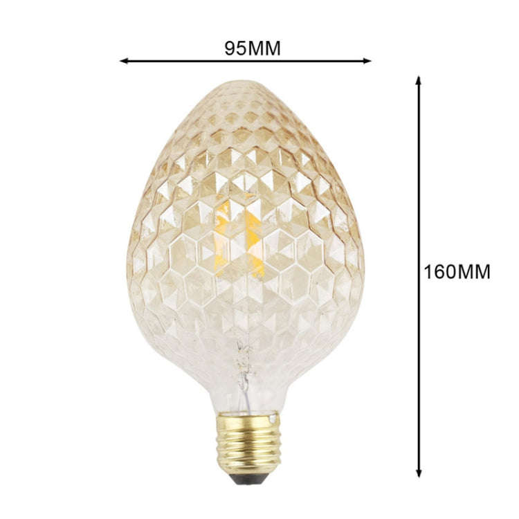 E27 Screw Port LED Vintage Light Shaped Decorative Illumination Bulb, Style: Strawberry Gold(110V...