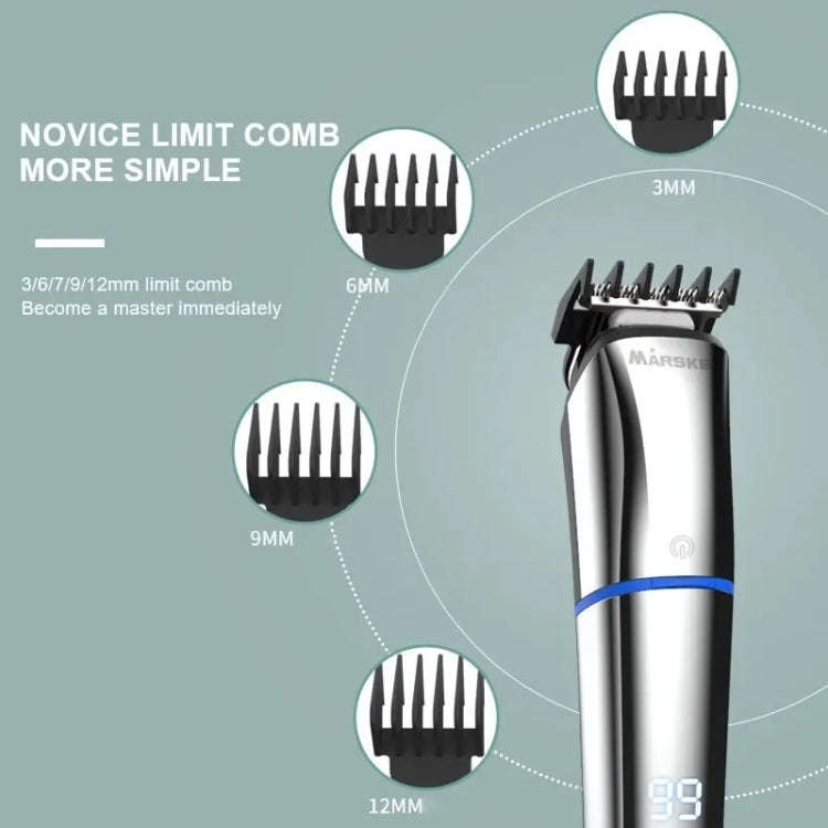 MARSKE 6 In 1 Hair Clipper Grooming Set Rechargeable Razor Carving Nose Hair Trimmer US Plug