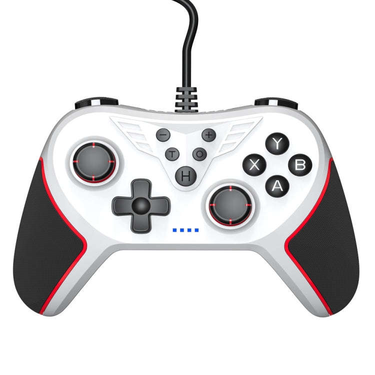 For Switch / PC USB Wired Gamepad With Vibration And Burst Function(White)