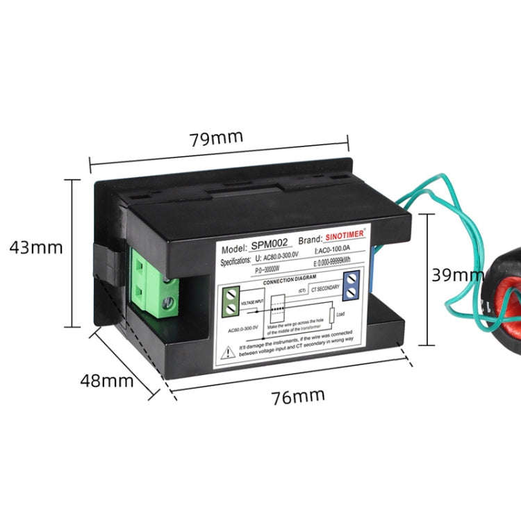 SINOTIMER SPM002 Liquid Crystals AC Digital Voltage And Current Meter Power Monitor, Specificatio...