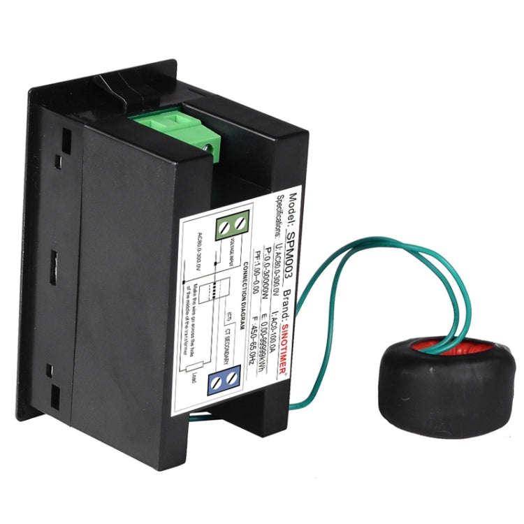 SINOTIMER SPM003 AC LED Digital Voltmeter Frequency Factors Meter Power Monitor, Specification: A...