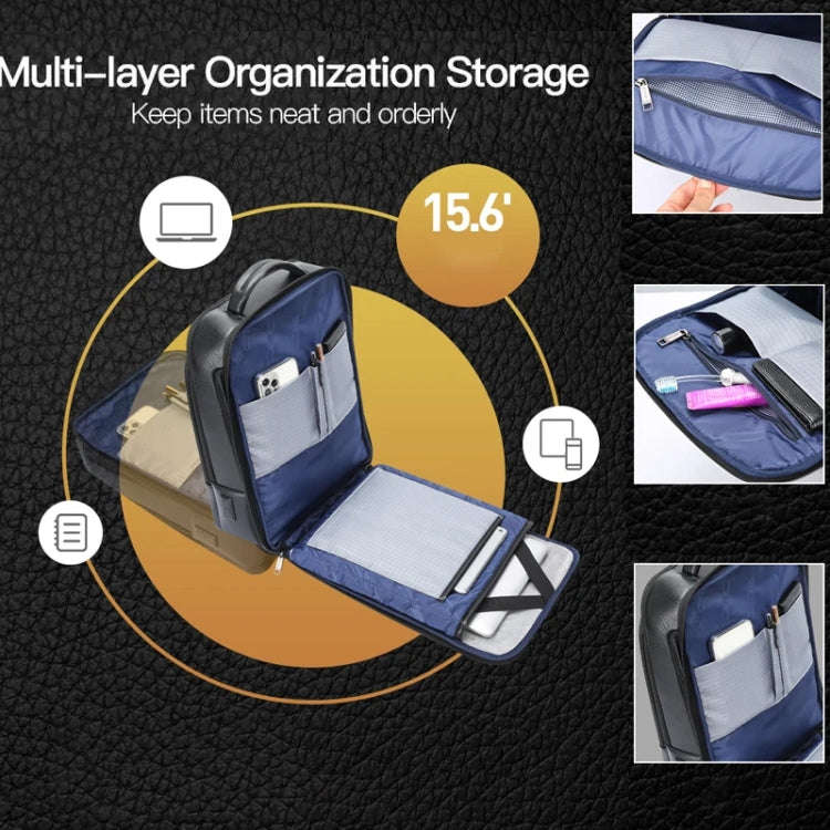 Bopai Large-Capacity Waterproof Business Laptop Backpack With USB+Type-C Port, Color: Flagship Ve...