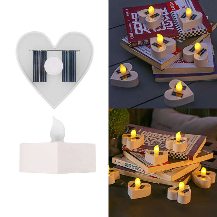 Solar Candle Light Outdoor Courtyard Villa Garden Waterproof Decoration Light, Spec: Heart Mode W...
