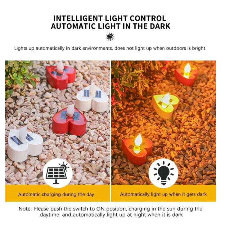 Solar Candle Light Outdoor Courtyard Villa Garden Waterproof Decoration Light, Spec: Round Model ...