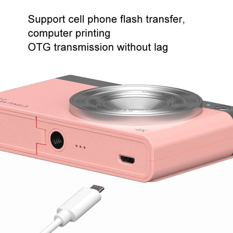 50 MP HD Camera 4K Video Retro Vlog Self-Shooting Camera(Pink)
