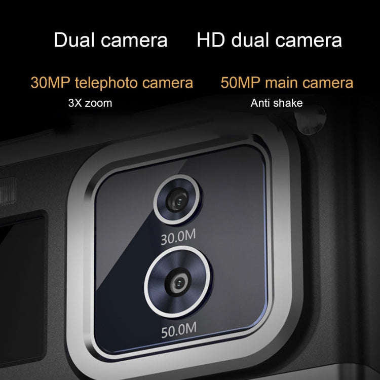 4K HD Optical Dual Lens Digital Camera 50MP Dual Screen Selfie Camera, No Memory(Black)