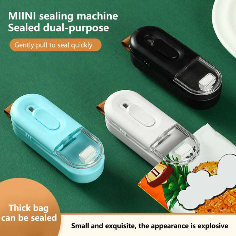 Food Packaging Sealer 2 In 1 Magnetic Mini Handheld Vacuum Sealer Machine With Cutter(Lake Blue)