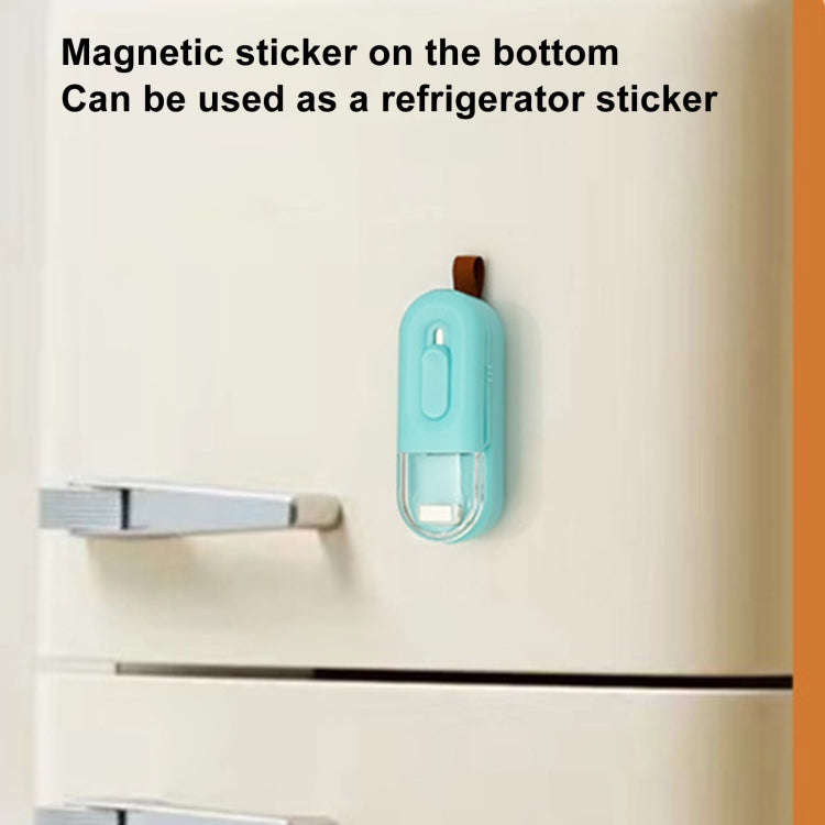 Food Packaging Sealer 2 In 1 Magnetic Mini Handheld Vacuum Sealer Machine With Cutter(White)