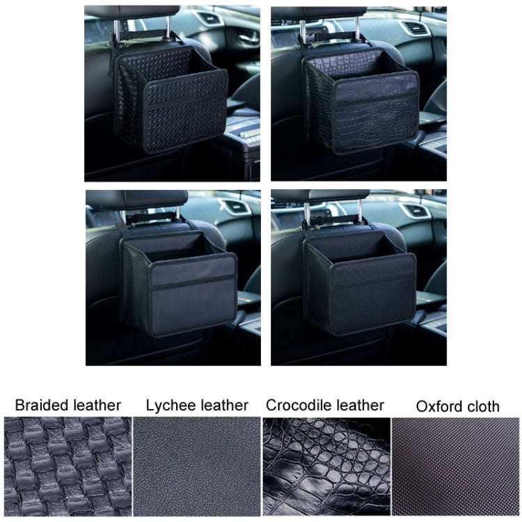 Car Hanging Garbage Bag Multifunctional Folding Storage Box, Model: H613 Litchi Pattern
