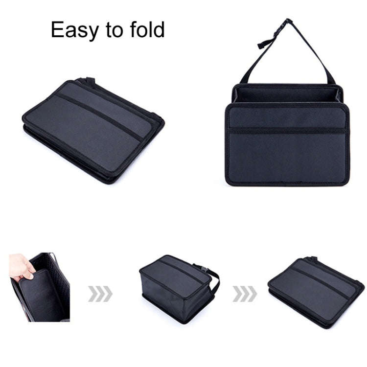 Car Hanging Garbage Bag Multifunctional Folding Storage Box, Model: H613 Litchi Pattern
