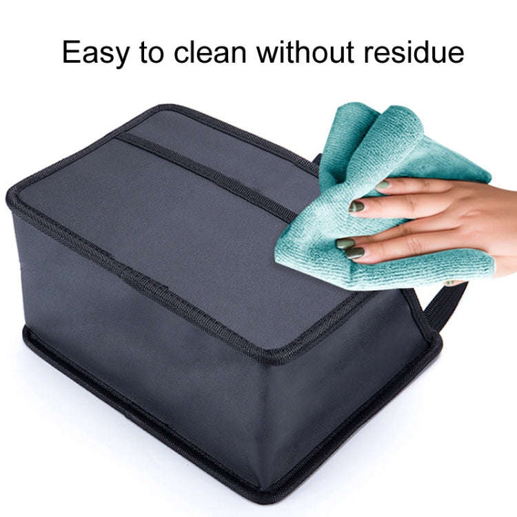 Car Hanging Garbage Bag Multifunctional Folding Storage Box, Model: H613 Litchi Pattern