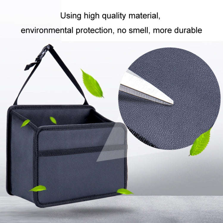 Car Hanging Garbage Bag Multifunctional Folding Storage Box, Model: H613 Litchi Pattern