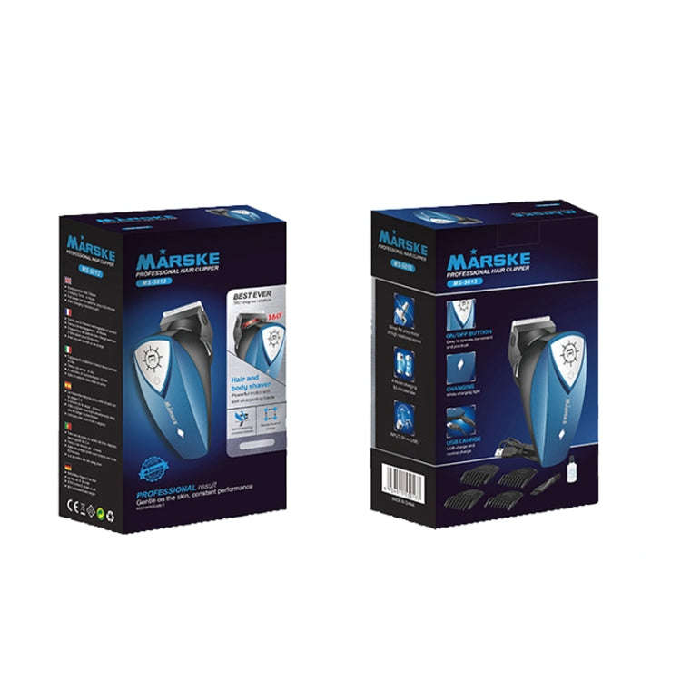 MARSKE MS-5013  Electric Self-service Hair Clipper Men Shaver 360 Degree Rotating Hair Trimmer(Blue)
