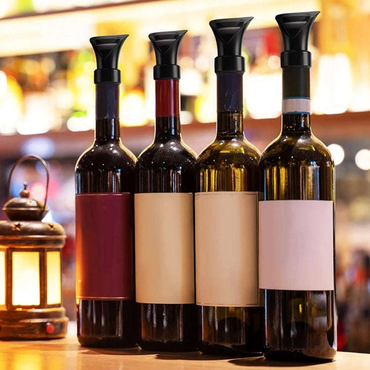 2-in-1 Red Wine Cacuum Stopper Wine Pourer Quick Sobering Device(Black Petal Type)