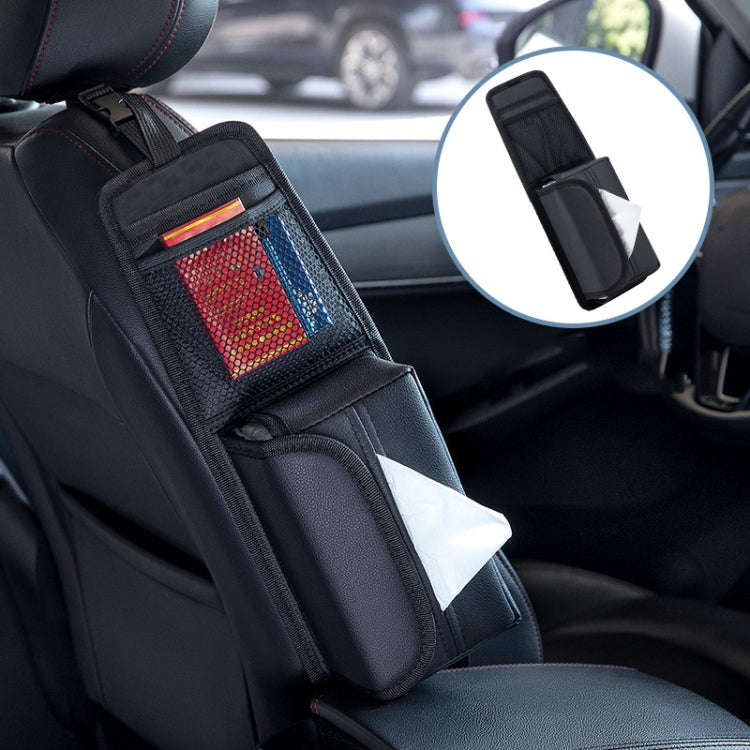 Car Seat Side Storage Hanging Bag Tissue Box, Model: H320 Litchi Pattern