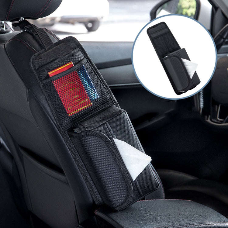 Car Seat Side Storage Hanging Bag Tissue Box, Model: H322 Grain Pattern