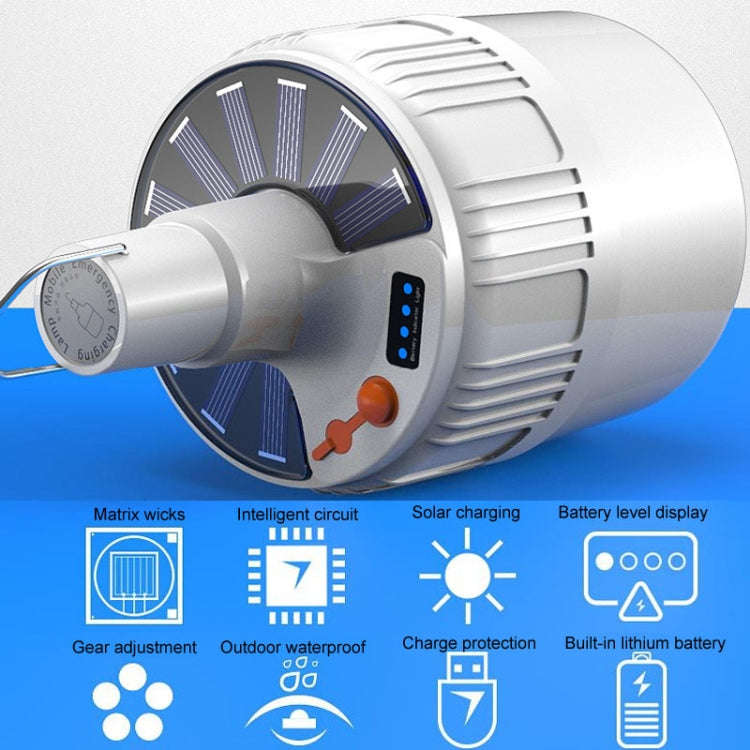 Rechargeable LED Solar Bulb Light Waterproof Night Market Stall Energy Saving Lamp, Model: 42LED ...