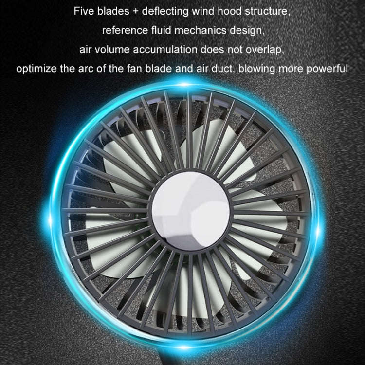 Car Double-head Hose Seat Fan with Light(Black)