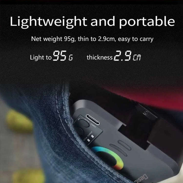 Desiontal W70 Full Color RGB Live Fill Light Portable Small Pocket Light Ambient Photo Handheld P...