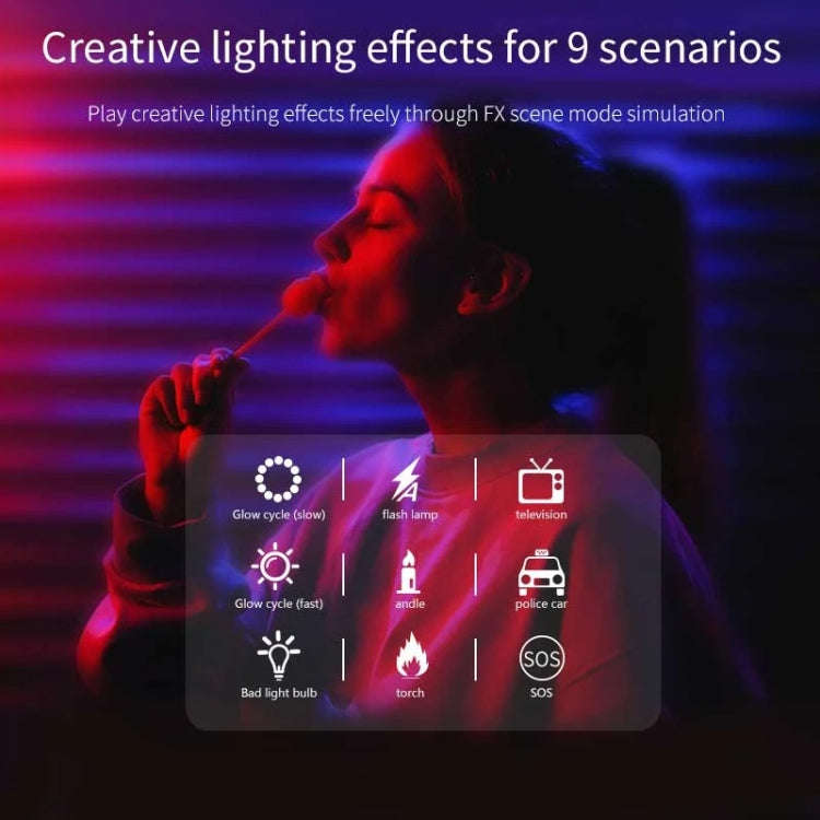 Desiontal W70 Full Color RGB Live Fill Light Portable Small Pocket Light Ambient Photo Handheld P...