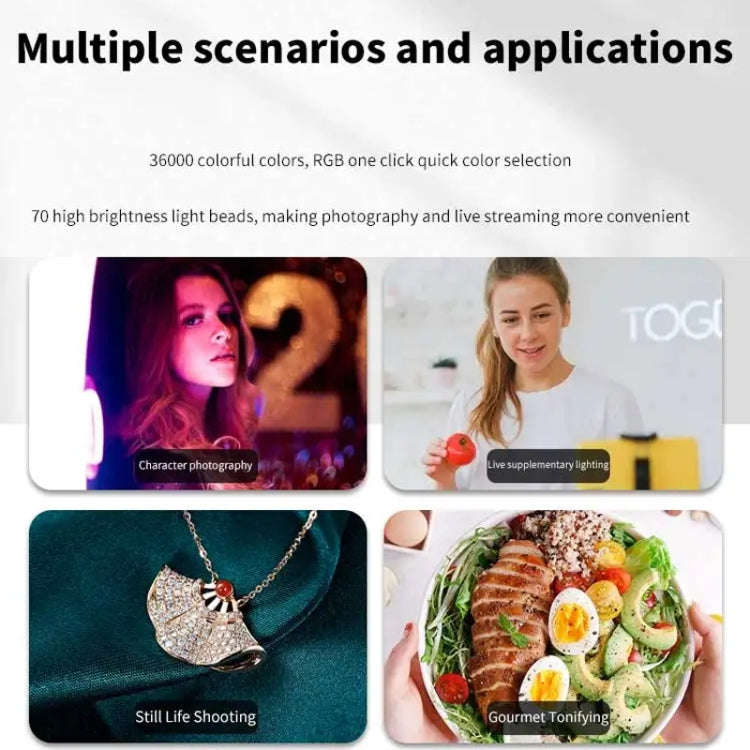 Desiontal W70 Full Color RGB Live Fill Light Portable Small Pocket Light Ambient Photo Handheld P...