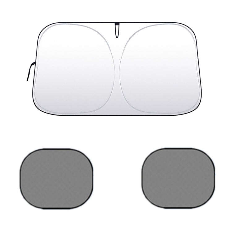 Car Front Windshield Heat Insulation Sun Protection Visor, Specification: Large Front Baffle + 2 ...