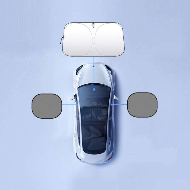 Car Front Windshield Heat Insulation Sun Protection Visor, Specification: Large Front Baffle + 2 ...