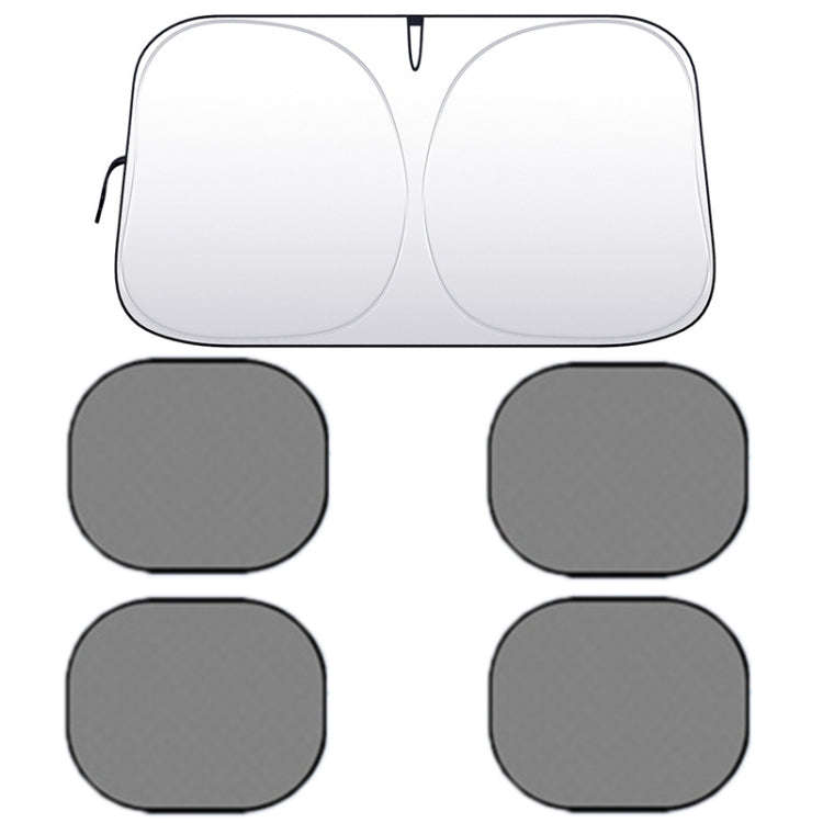 Car Front Windshield Heat Insulation Sun Protection Visor, Specification: Large Front Baffle + 4 ...