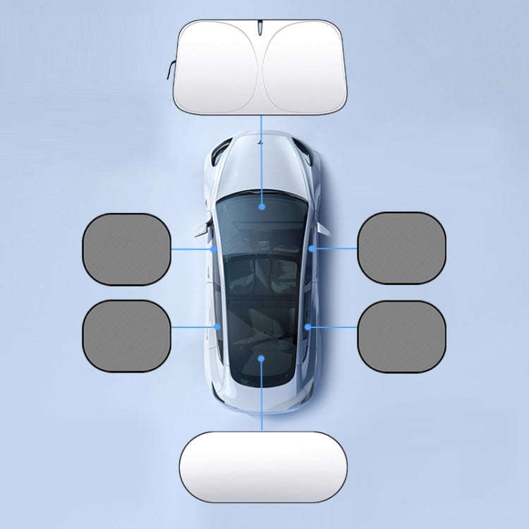 Car Front Windshield Heat Insulation Sun Protection Visor, Specification: Large Front Baffle+4 Si...