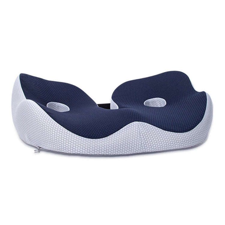 Office Sedentary Memory Foam Breathable Cushion Chair Hip Seat Cushion(Navy)