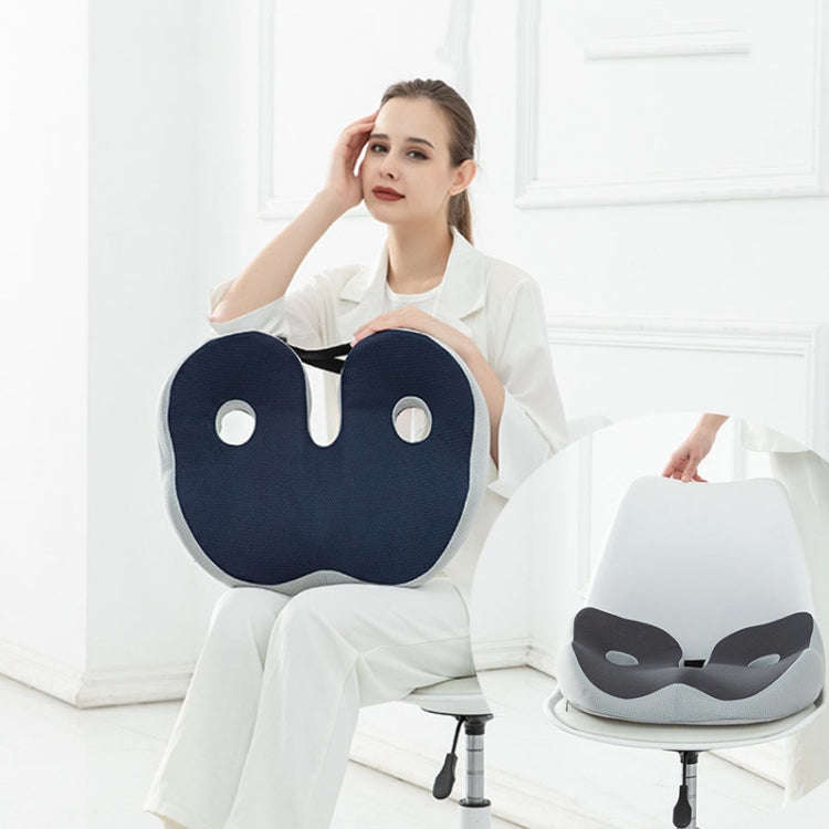 Office Sedentary Memory Foam Breathable Cushion Chair Hip Seat Cushion(Navy)