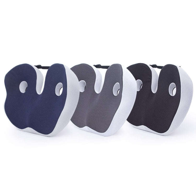 Office Sedentary Memory Foam Breathable Cushion Chair Hip Seat Cushion(Navy)