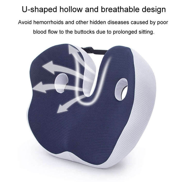 Office Sedentary Memory Foam Breathable Cushion Chair Hip Seat Cushion(Navy)