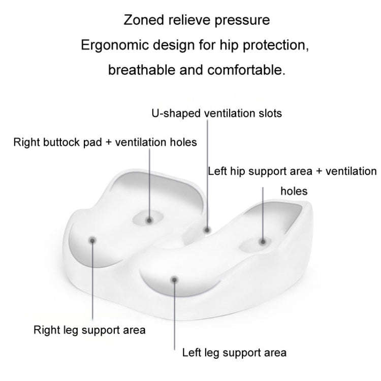 Office Sedentary Memory Foam Breathable Cushion Chair Hip Seat Cushion(Navy)