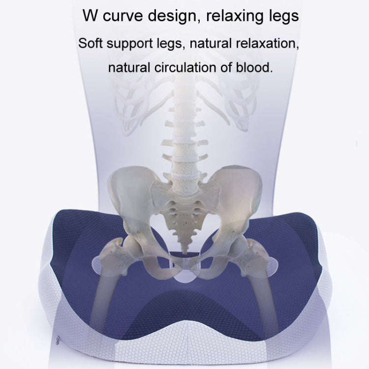 Office Sedentary Memory Foam Breathable Cushion Chair Hip Seat Cushion(Navy)